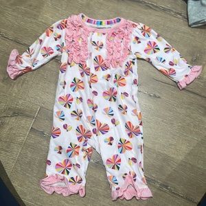 NWOT Magnetic me romper pink heart ruffles! Never worn!
